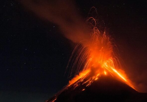 scenic volcanic eruption